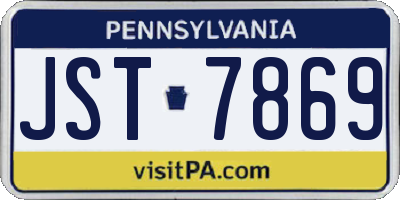 PA license plate JST7869
