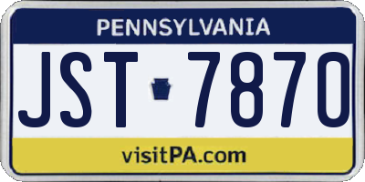PA license plate JST7870