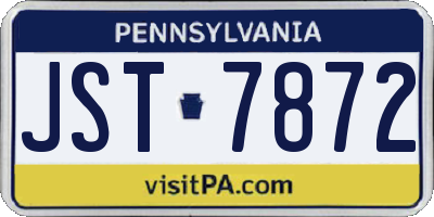PA license plate JST7872
