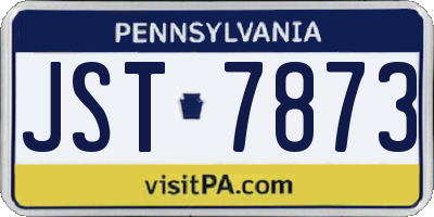 PA license plate JST7873