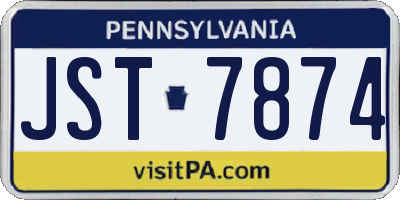 PA license plate JST7874