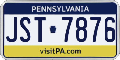 PA license plate JST7876