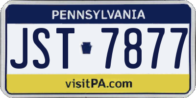 PA license plate JST7877