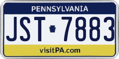 PA license plate JST7883