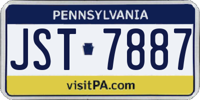 PA license plate JST7887
