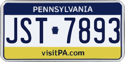 PA license plate JST7893