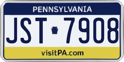 PA license plate JST7908