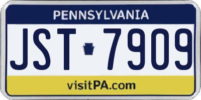 PA license plate JST7909