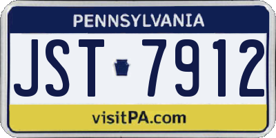PA license plate JST7912