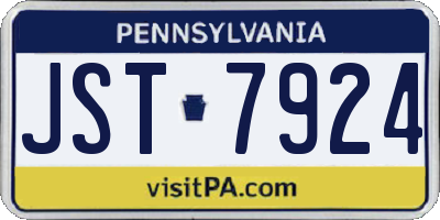 PA license plate JST7924
