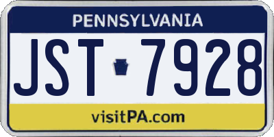 PA license plate JST7928