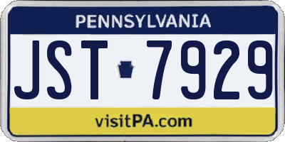 PA license plate JST7929