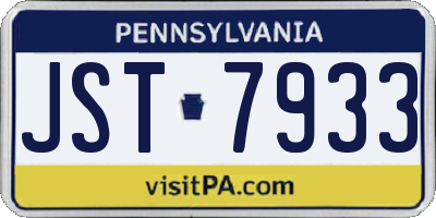 PA license plate JST7933