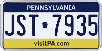PA license plate JST7935