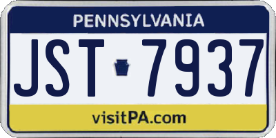 PA license plate JST7937