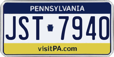 PA license plate JST7940