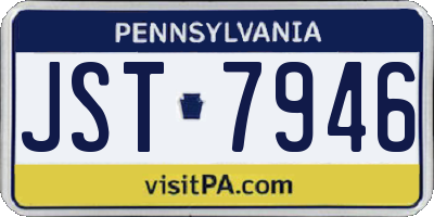 PA license plate JST7946