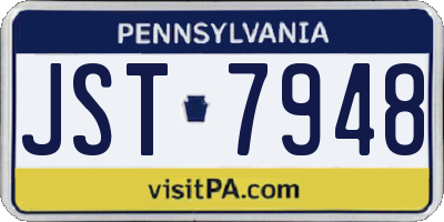 PA license plate JST7948