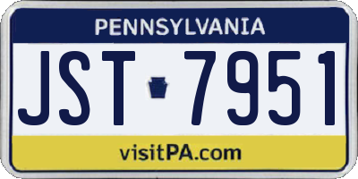 PA license plate JST7951