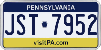 PA license plate JST7952