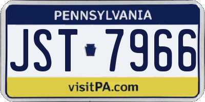 PA license plate JST7966