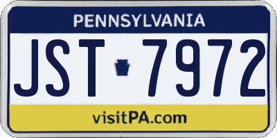 PA license plate JST7972