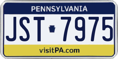 PA license plate JST7975