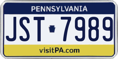 PA license plate JST7989
