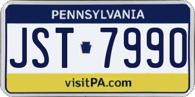 PA license plate JST7990