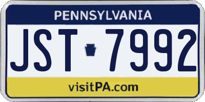 PA license plate JST7992