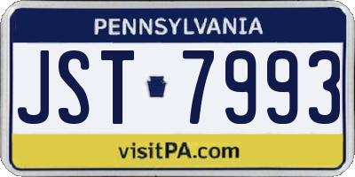 PA license plate JST7993