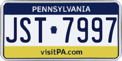 PA license plate JST7997