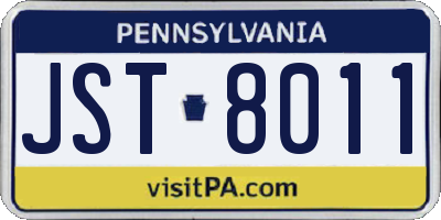 PA license plate JST8011