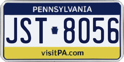 PA license plate JST8056