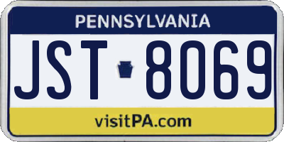 PA license plate JST8069