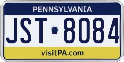 PA license plate JST8084