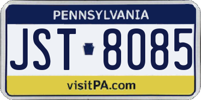 PA license plate JST8085