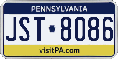 PA license plate JST8086