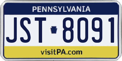 PA license plate JST8091