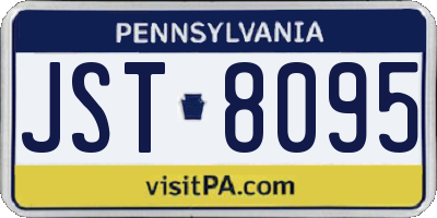 PA license plate JST8095