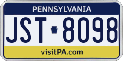 PA license plate JST8098