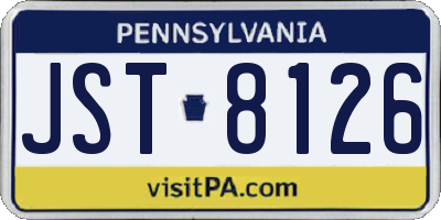 PA license plate JST8126