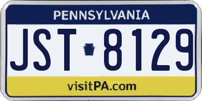 PA license plate JST8129