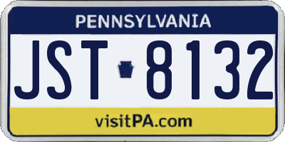 PA license plate JST8132