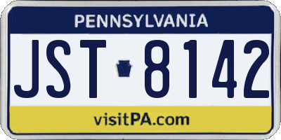 PA license plate JST8142