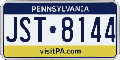 PA license plate JST8144
