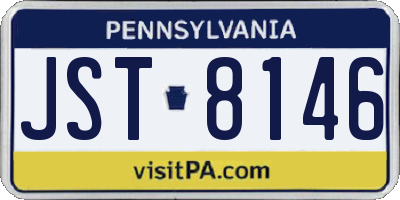 PA license plate JST8146