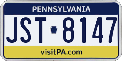 PA license plate JST8147
