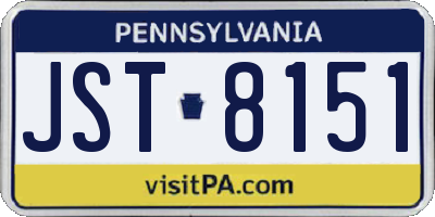 PA license plate JST8151