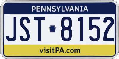 PA license plate JST8152